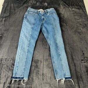 BDG Jeans Mens 30/30 Blue Dad Slim Tapered Fit Seamed Raw Hem Denim